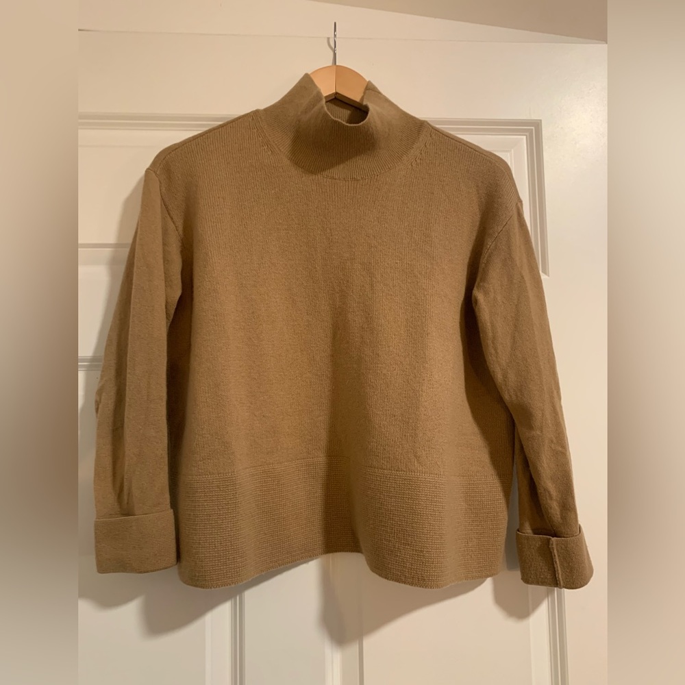 Everlane Cashmere Cropped Mockneck in Camel